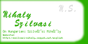 mihaly szilvasi business card